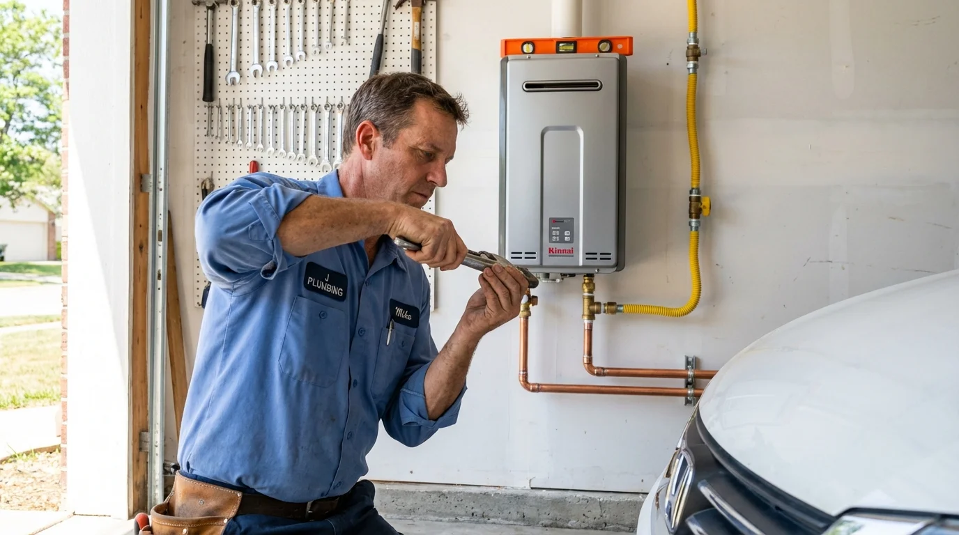 Tankless water heater installation by a Johns Plumbing LLC plumber in Woodburn